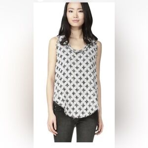 IRO Heben Hand-Knit Tank w Fringe Scoop Neck/Hem Geo Diamond Size xs